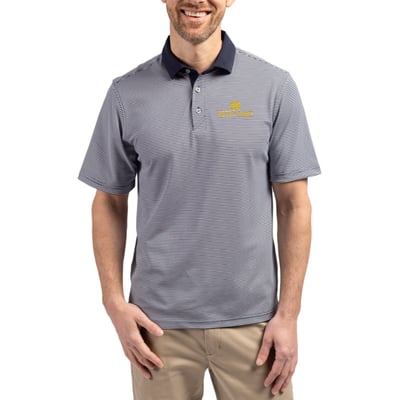  Notre Dame Fighting Irish Cutter & Buck DryTec Virtue Eco Pique Recycled Polo - Navy/White